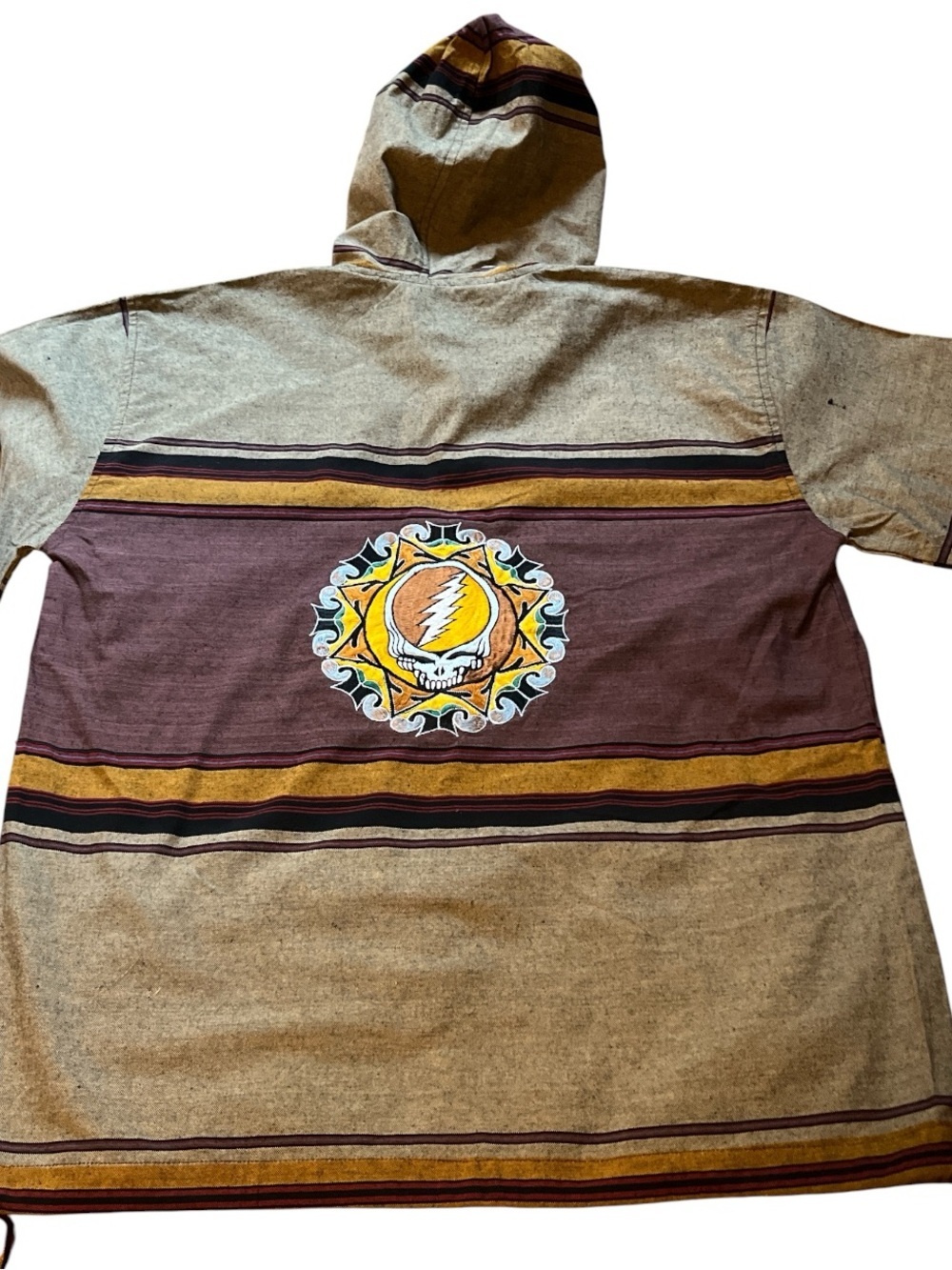 Gypsy Rose Brown Striped Grateful Dead hoodie pullover w/ SYF Embroidery NWT